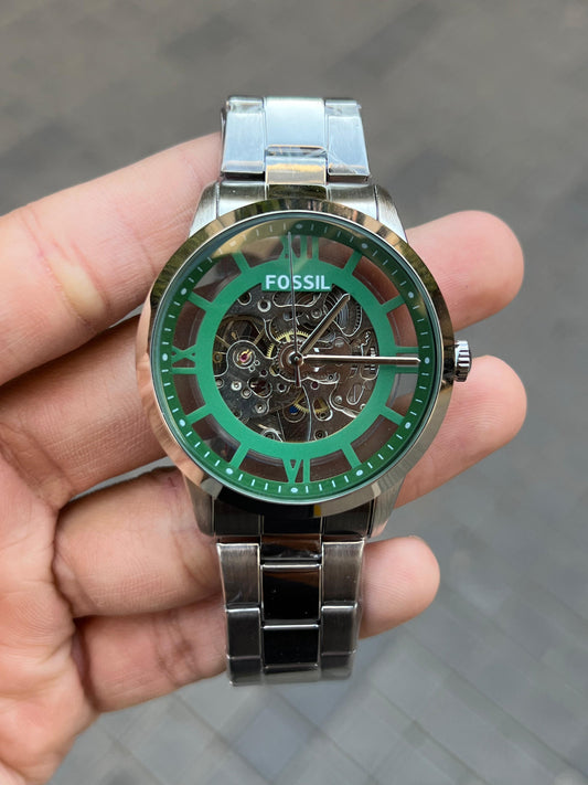 Fossil Townsman Chain Silver Green